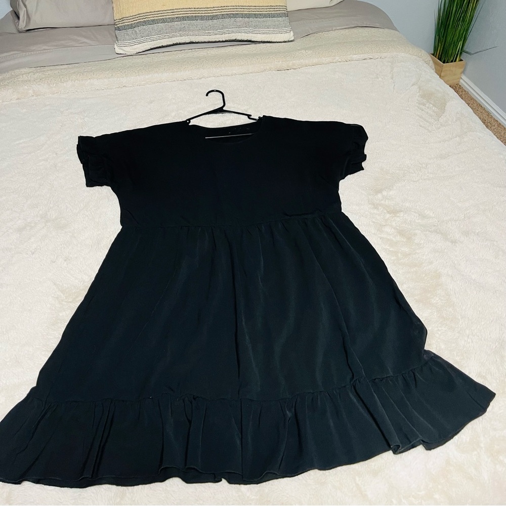 XL Mini Little Black Tiered dress with Ruffle Sleeves